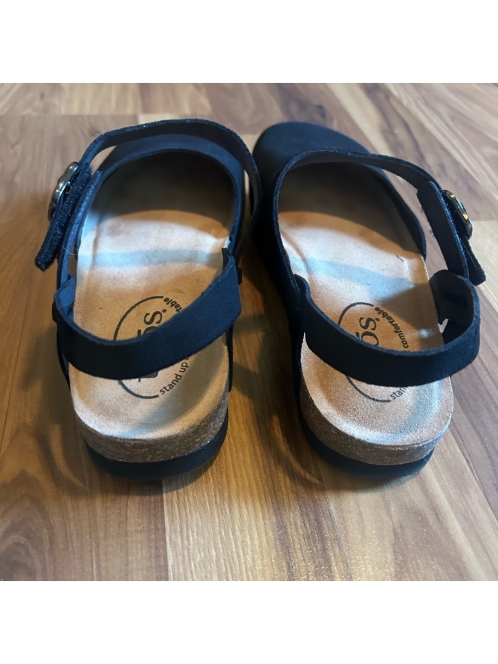 Taos Black Suede Mary Jane Sling Back Clog With Ankle Strap Arch Support Size 7 - Picture 5 of 7